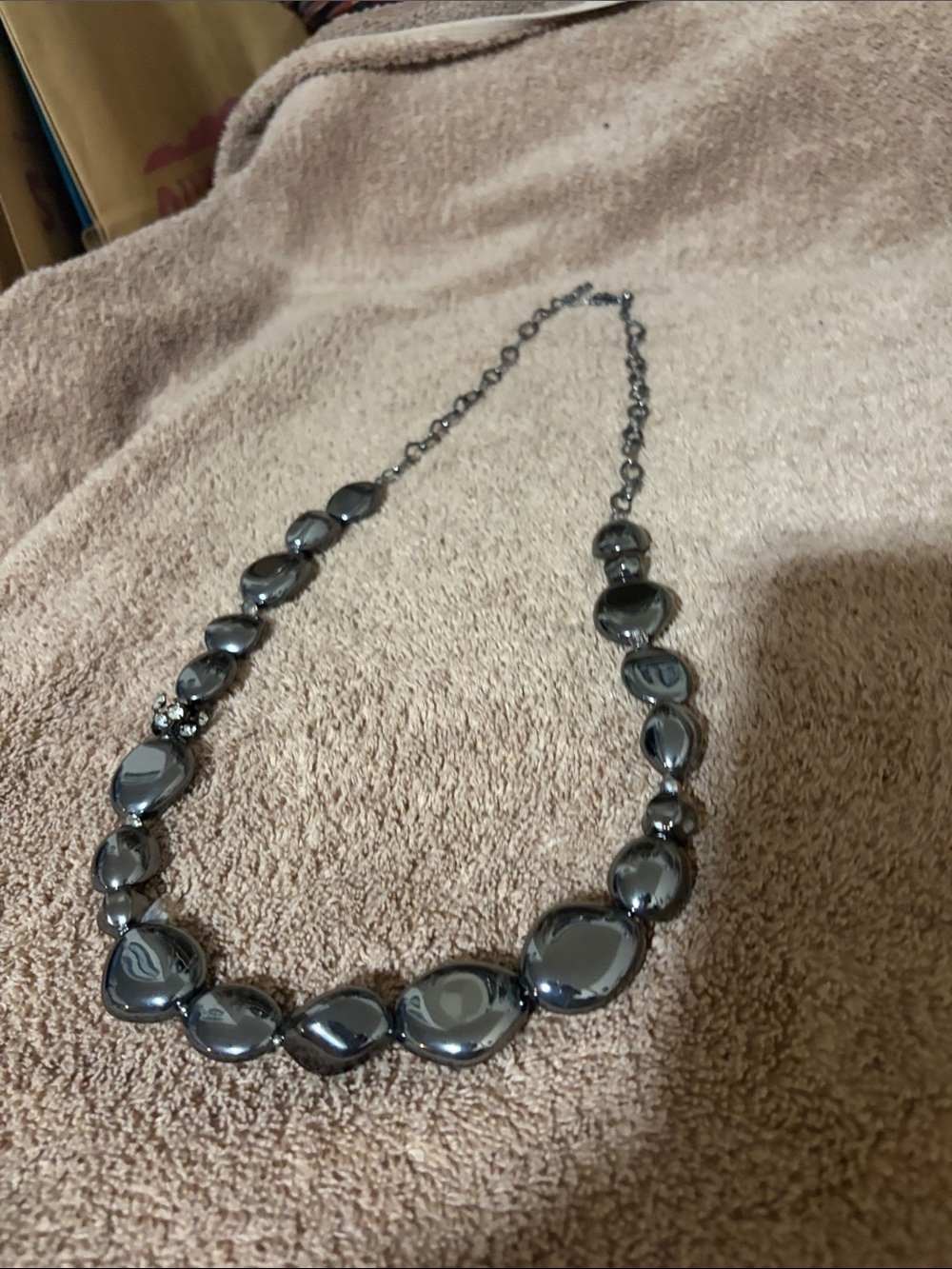Chico's Gunmetal Pebble-Link Necklace
